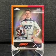 F1 Topps Chrome CARD (Orange + Red - RAINBOW) - Nyck De Vries (Alphatauri F1) - ROOKIE CARD