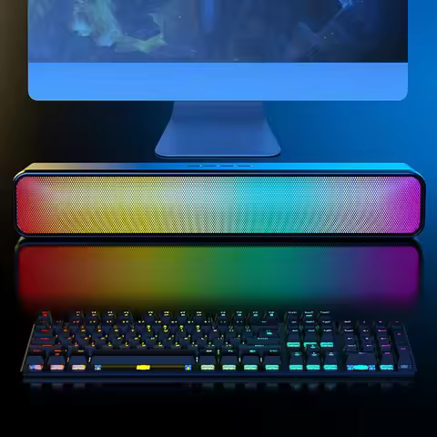 RGB Computer Speaker 3D Stereo Sound Bar USB Powered Bluetooth-Compatible PC Speaker with Subwoofer 
