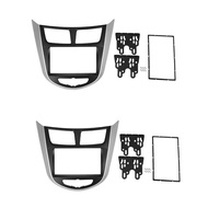 2X Car Refitting Radio Fascia Frame Panel DVD Trim Kit for I-25 I25 Accent 2DIN Dash,2 Din Auto Pro 