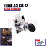 Cupboard Door Lock 138 - 22 Drawer Lock Chrome Iron Cupboard Drawer Door Lock