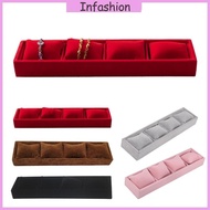 INF 4 Grids Stylish Jewelry Organizer Multifunctional Watch Display Box Bracelet Storage Holder with Pillow Tray for Wat