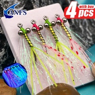 4pcs Crazy Charlies Fly with Fly Box Assorted Color, Saltwater Fly Fishing Flies -Cool Fly Fishing G