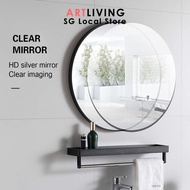 ArtLiving Small Round Mirror, 16 inch Round Mirror, Circle Black Mirrors