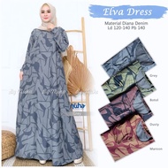 Gamis Elva Diana Terbaru Dress Diana Denim Grey/Abu Realpict Original