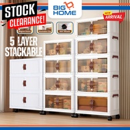 BIG HOME L48-68cm (1-5 Layers) Stackable Cabinet Foldable Storage Cabinet With Door Magnetic Alamari