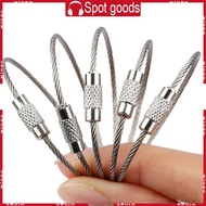 WIN 10 Pcs Keychain Cables Wire Stainless Steel Key Rings Rope Luggage Label Loop