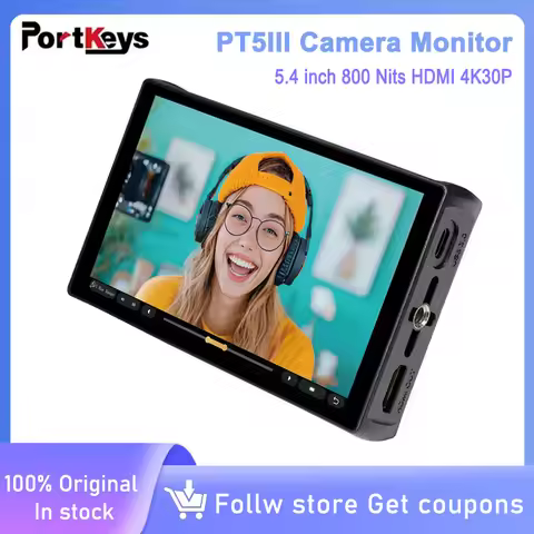 Portkeys PT5III Camera Field Monitor 5.4" 800 Nits High Brightness HDMI 4K30P Touch Screen Monitor w