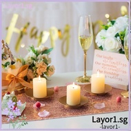 LAYOR 4Pcs Iron Plate Candle Holder, Gold Elegant Gold Candle Holders for Pillar Candles, Pillar Can