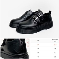 Mokomino Jane double strap flat boots gothic emo shoes