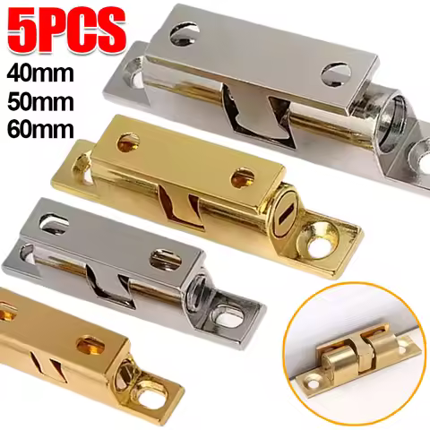 40/50/60mm Brass Ball Door Latch Double Roller Spring Ball Latches Lock Furniture Cabinet Closet Doo