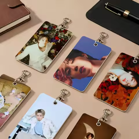 J-Jimin Painting Hot Kpop Singer PU Leather Card Holders Anti-lost Protective Cover Cases Campus Acc
