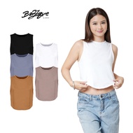 Zeneya Louise Sleeveless Tank Top For Woman Women Double Lining Cotton Plain Croptop Crop Top Tops