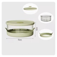 DDS - 玻璃飯盒微波爐加熱專用碗便當盒保鮮盒(超輕抹茶綠（圓形）【5月新款】)#N157_007_398