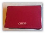 COACH 67767 紅色防刮皮革名片夾/信用卡夾/零錢包