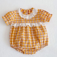 ZZOOI Summer Baby Girl Party Dress Short Sleeve Cotton Lattice Embroidery Kids Princess Dresses Bab