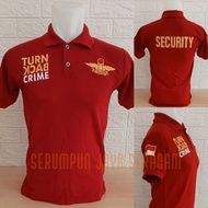 TBC SECURITY LOGO WINGS MAROON FULL EMBROIDERY T-SHIRT - TBC COLLAR T-SHIRT WINGS SECURITY MAROON EM