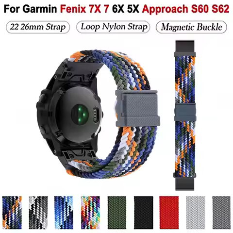 Approach S70 S62 Braided Nylon Strap For Garmin Forerunner 965 955 935 745 945 Epix 2 Instinct Band 