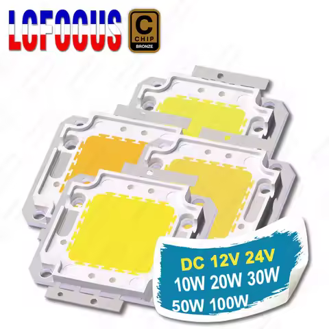 DC 12V 24V LED Chip 10W 20W 30W 50W 100W Warm Natural Cool White 3000K 4000K 6000K Driverless COB Fo