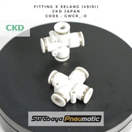 CKD - GWCR8-0 - (OD 8mm) - Pneumatic Fitting 4 Ways / X - PZA - Japan