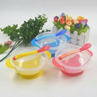 Free Shipping Heat Sensor Bowl Set Baby Food Container Mpasi Heat Sensor Spoon