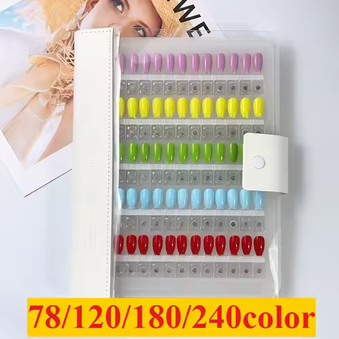 New78/120/180/240color Magnetic Nail Tip Nail Art Swatch Book Color Showing Storage Book Large Acryl