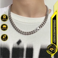 Dây chuyền nam thép titan chuỗi mắt xích cuban chốt bấm 8mm 11mm hình dáng đơn giản phong cách Hipho