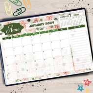 A4 2024 Desk Calendar | Planner | Office Calendar | Flat Calendar