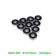 20/50pcs ABEC-5 S628RS S628-2RS 8*24*8mm Stainless Steel ball bearing
