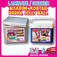 A5/A4/A3 ICE BOX LAMINATED & STICKER  AISKRIM, JELLY BALL, KOKTAIL, DADIH 2024