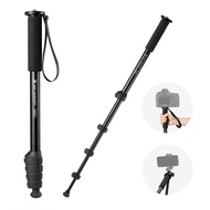 K&F Concept 63 Camera Monopod 5-Section Height Aluminum Monopod With Metal And Rubber Feet 2-in-1 Tr