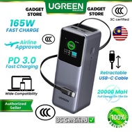 【3C Certified CCC】UGREEN Nexode 20000mAh 165W 130W PowerBank Built In Retractable Cable PB723 PB726