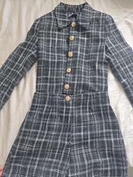 Zara 格紋西裝外套套裝