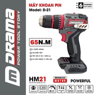 DRAMA D-21 Cordless Drill, 3 Functions, Metal Chuck, Brushless Motor, 65Nm, Autolock, Shaft Lock