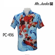 Short-Sleeved Shirt Mr-Junko Pattern Work Satin Fabric Soft And Comfortable To Wear Not Hot PC-496