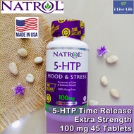 5-HTP Time Release Extra Strength 100 mg 45 Tablets - Natrol #5-Hydroxytryptophan สารสกัดเมล็ดกริฟโ