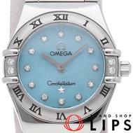 歐米茄星座系列迷你腕錶 My Choice 22.5毫米 4鑽錶圈 12鑽珍珠貝母錶盤 星座系列迷你腕錶 1566.86 附原廠盒及保固卡 不鏽鋼女士腕錶 藍色珍珠母貝錶盤 拋光 成色極佳 [二手 [