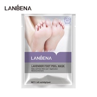 【CW】 LANBENA Lavender Foot Peel Mask Exfoliating Feet Peeling Patches Pedicure Care Remove Dead Skin Cuticles Heel One Pair