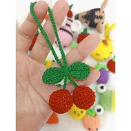 GANTUNGAN Bag Hanger Knitted Cherry Keychain/ Cherry Keychain/ Cherry Bag Charm/