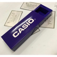 กล่องนาฬิกา CASIO สีน้ำเงินเข้ม กล่องทรงไม้ขีด กล่องใส่นาฬิกา กล่องน้ำเงินฝาเปิด/กล่องสไลด์กล่องกระดาษยของแท้ 100%  กล่องนาฬิกาข้อมือCasio