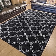 YJ.GWL Fluffy Area Rugs for Bedroom Living Room Shaggy Patterned Nursery Carpets for Girls Kids Teen