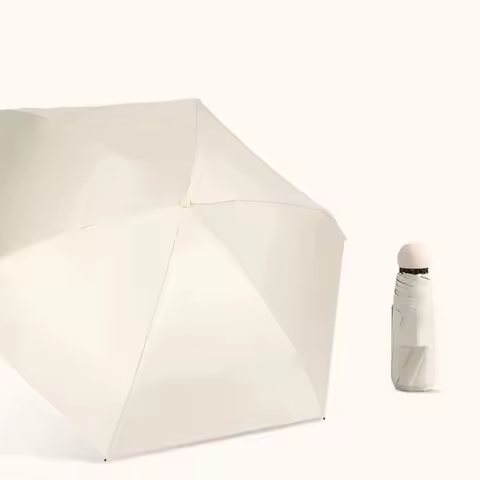Mini Capsule Foldable Umbrella Windproof 5 Fold Sunshade Umbrella With Storage Box Reinforced Umbrel