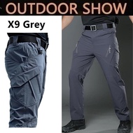 IX9 Waterproof Multi-pocket X7 Tactical Pants Stretchable Cargo for Men Hiking