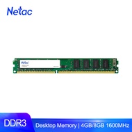 Netac DDR3 PC 4GB 8GB 1600MHz Memoria Ram 240pin PC3 12800 ddr3 1.5V Memoria Module For Desktop Computer