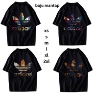  Adidas sport grafik tees cotton baju t-shirt lelaki perempuan lengan pendek short sleeves women men black