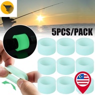 MK2 1Pcs  Luminous Silicone Rod Stop Luminous Ring Fishing Stick Handle Non-Slip Sheath Silicone Rin