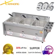 Multi-function deep fryer Commercial 304 stainless steel deep fryer gas type fries fryer kitchenware