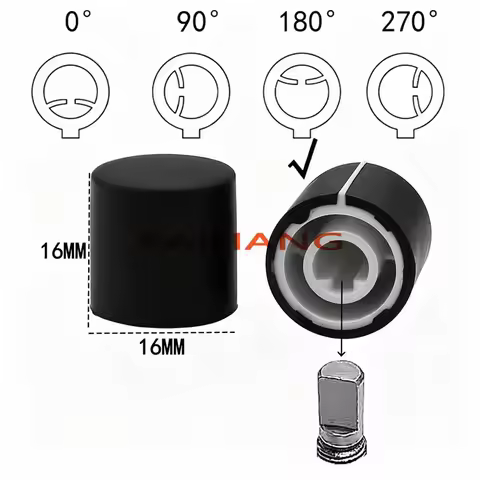 10Pcs Rubber Potentiometer Knob Cap D Shaft 16x16mm Rotary Volume Control Knob For Mixer Equalizer E