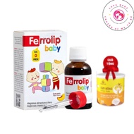 Sắt Ferrolip baby bổ sung sắt hữu cơ dạng nhỏ giọt cho bé vị đào thơm ngon lọ 30ml chính hãng + quà