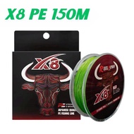 สายเบ็ด PE ReelRush สีแดง 8 เส้น คุณภาพญี่ปุ่น สายถักมัลติฟิลาเมนต์ ความยาว 100 เมตร การทดสอบ 10-60L