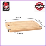 ∏ ☩ ✔ Eurochef Non Slip Bamboo Cutting Board Wooden Food Serving Tray Chopping Board Strong and Dur